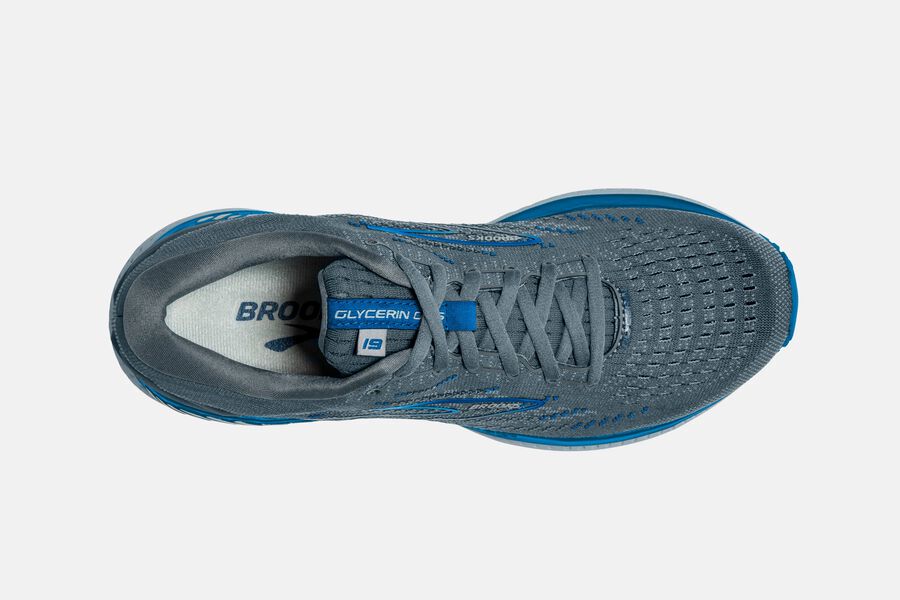 Brooks Glycerin Gts 19 Road Löparskor Herr - Grå/Blå - 5730-EHAJW